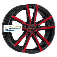 7*17 5*114,3 ET40 76 MAK Milano Black Red Face