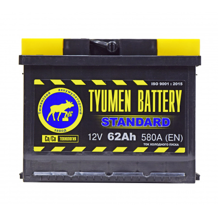 Аккумулятор Тюмень Standart 60Ah 550A (п.п) д242ш175в190 - 1