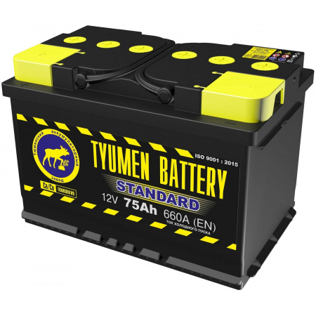 Аккумулятор Тюмень Standart  75Ah 660A (о.п) д278ш175в190 - 1