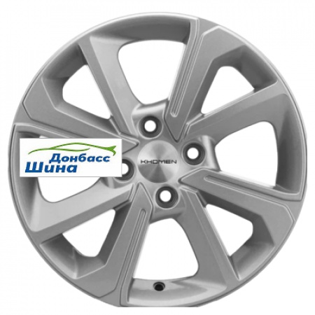 Диск литой 6*15 4*100 ET46 54,1 Khomen Wheels KHW1501 (Rio/Solaris) F-Silver в Луганске - 1