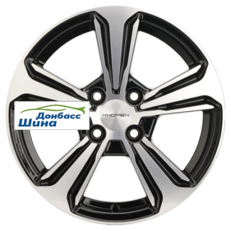 Диск литой 6*15 4*100 ET48 54,1 Khomen Wheels KHW1502 (Rio/Solaris) Black-FP в Луганске - 1