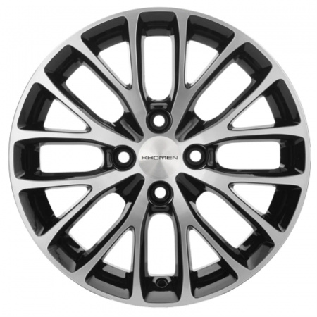 6*15 4*100 ET50 60.1 Khomen Wheels KHW1506 Black-FP - 1