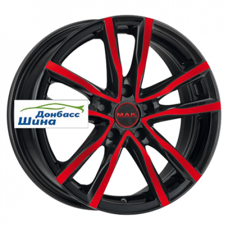 Диск литой 7*17 5*114,3 ET40 76 MAK Milano Black Red Face в Луганске - 1